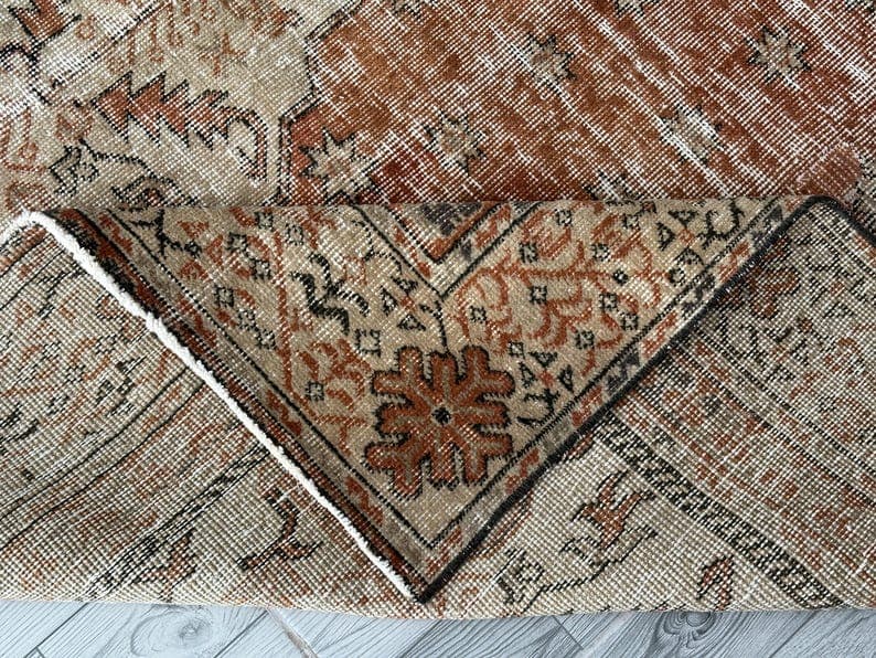 Local taxes included (where applicable) Faded Oushak Wool Rug: 4.6x7.8 ft Vintage Turkish Decor
