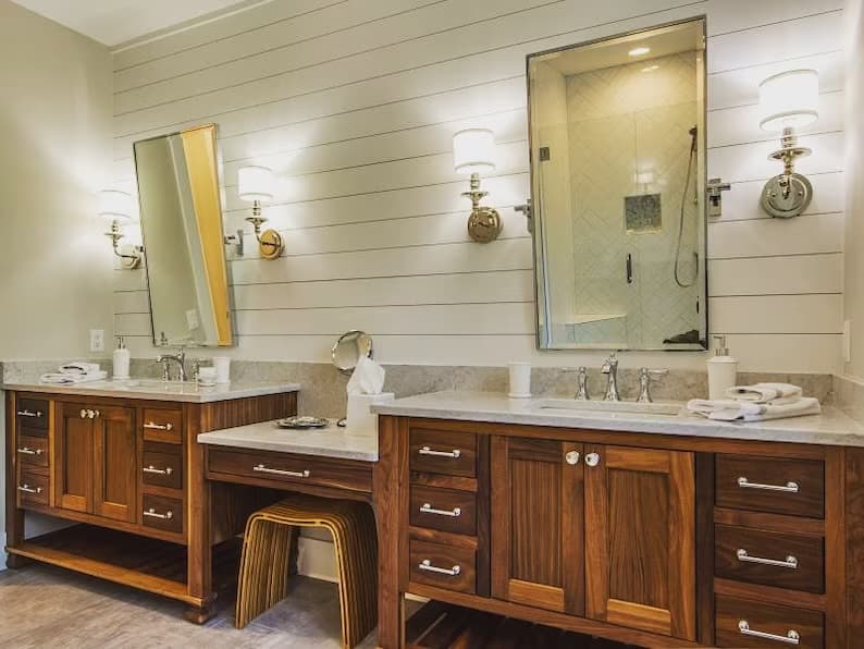 Double black walnut vanity