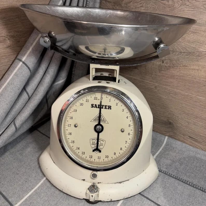 Vintage Salter Thermoscale No 40 T Spring Balance Jumbo XXL Scales to Weigh 22lb by 1oz Made in England | Pat No 659716 Unique Display Decor