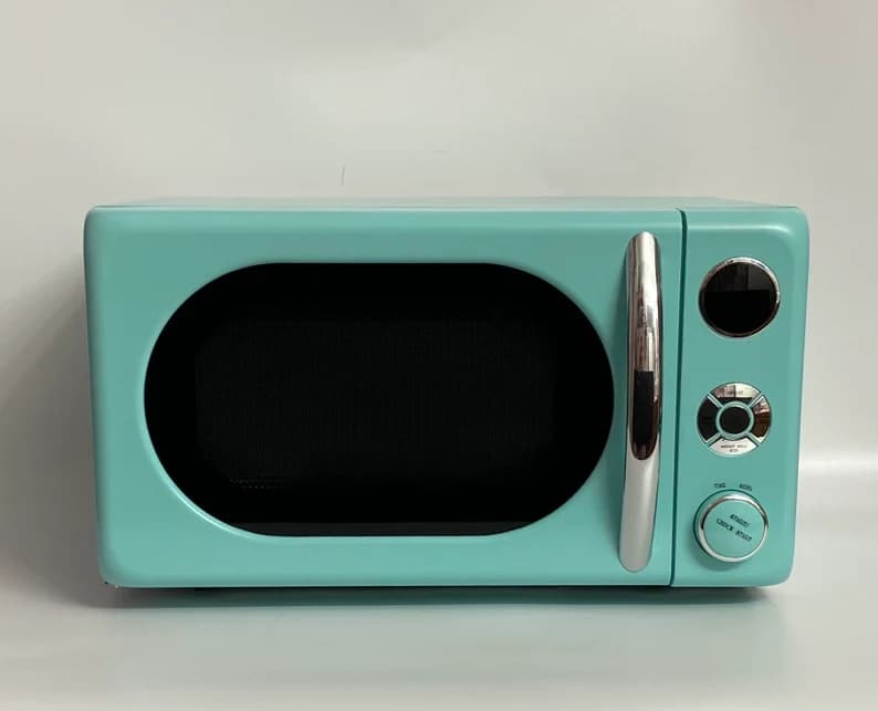 Aqua Sky Retro and Chrome Microwave, Aqua Sky Retro Microwave, Aqua Sky Kitchenaid, Retro Appliances, Aqua Sky Retro Kitchen Appliances