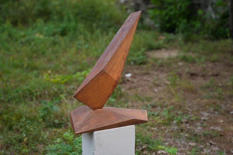 Rustic Sculpture: Luxury Metal Garden Decor Abstract Modern Art for Outdoors